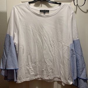 Striped Bell Sleeve Short Top